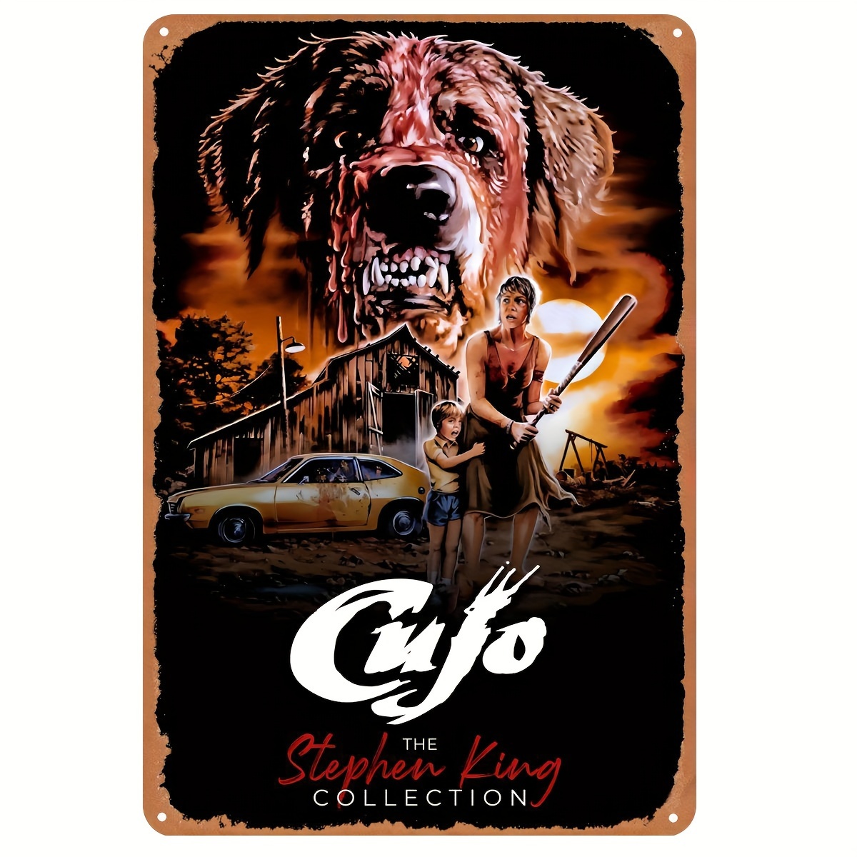 Vintage Collectible Posters - Cujo (1983) Plaque Métallique Vintage -